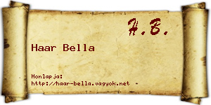 Haar Bella névjegykártya